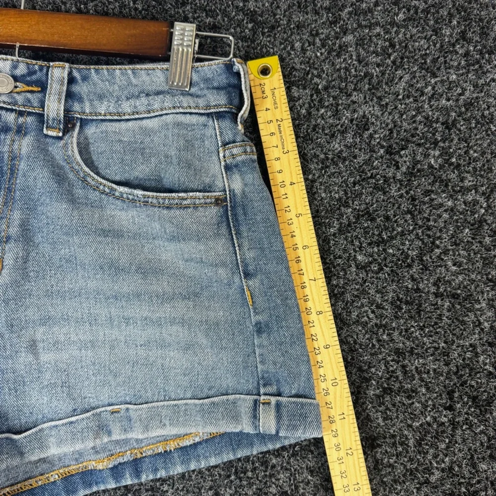 PacSun Mom Shorts Womens 26 Light Wash High Waisted Cuffed Denim Jean Shorts